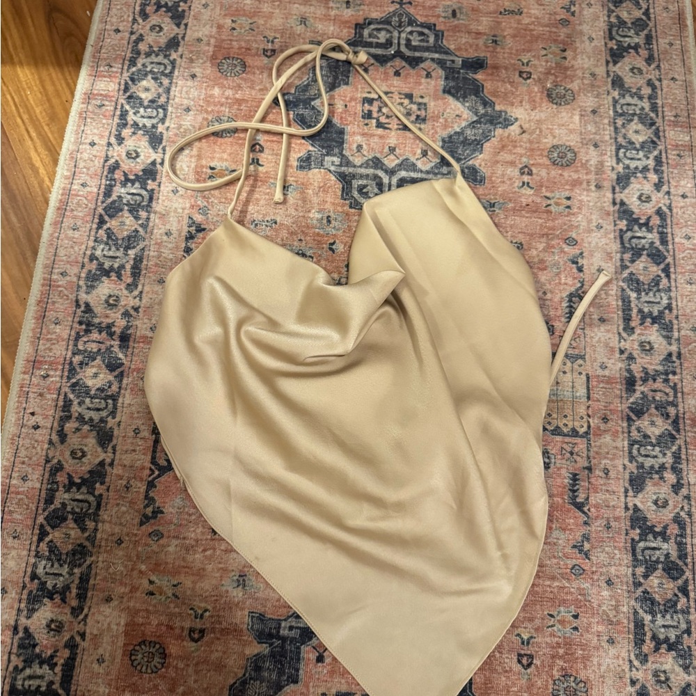 Vici Beige Halter Crop Top